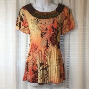 Dressbarn Beaded Pleated Top NWT Size S